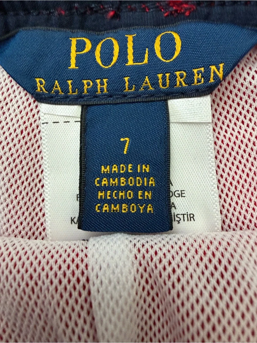 Polo by Ralph Lauren Youth Red Swim Shorts with Navy Pony Embroidery